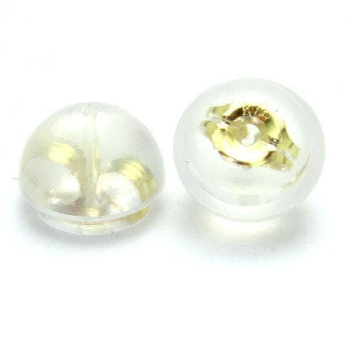 K18YG ゴールデンルチルクォーツ 7mm カボション 大粒 ピアス ゴールド