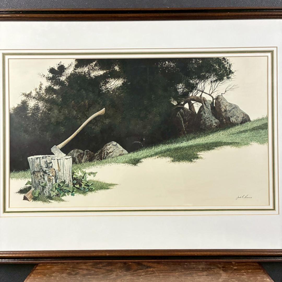 Jack Bernard Bevier「CHOPPING～」リトグラフ サイン入