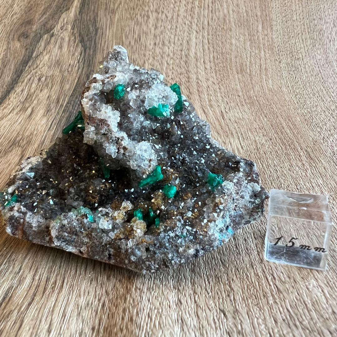 ダイオプテーズ 水晶 共生 鉱物 標本 原石