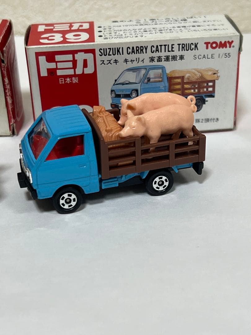 スズキキャリー　トミカ　家畜運搬車　日本製　赤箱　絶版　希少　２台セット