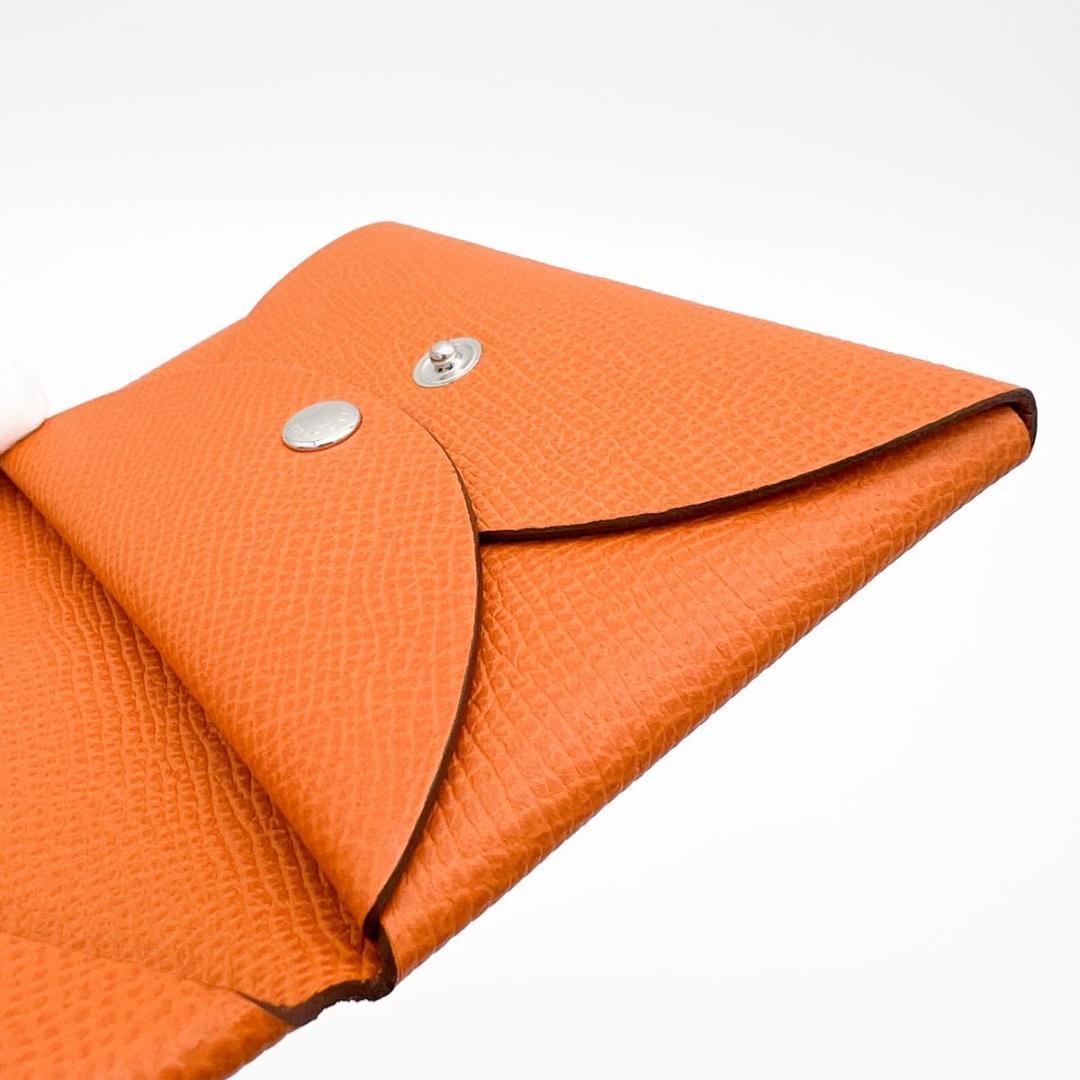 SALE【新品同様】エルメス ヴォーエプソン カルヴィ デュオ オレンジ U刻印