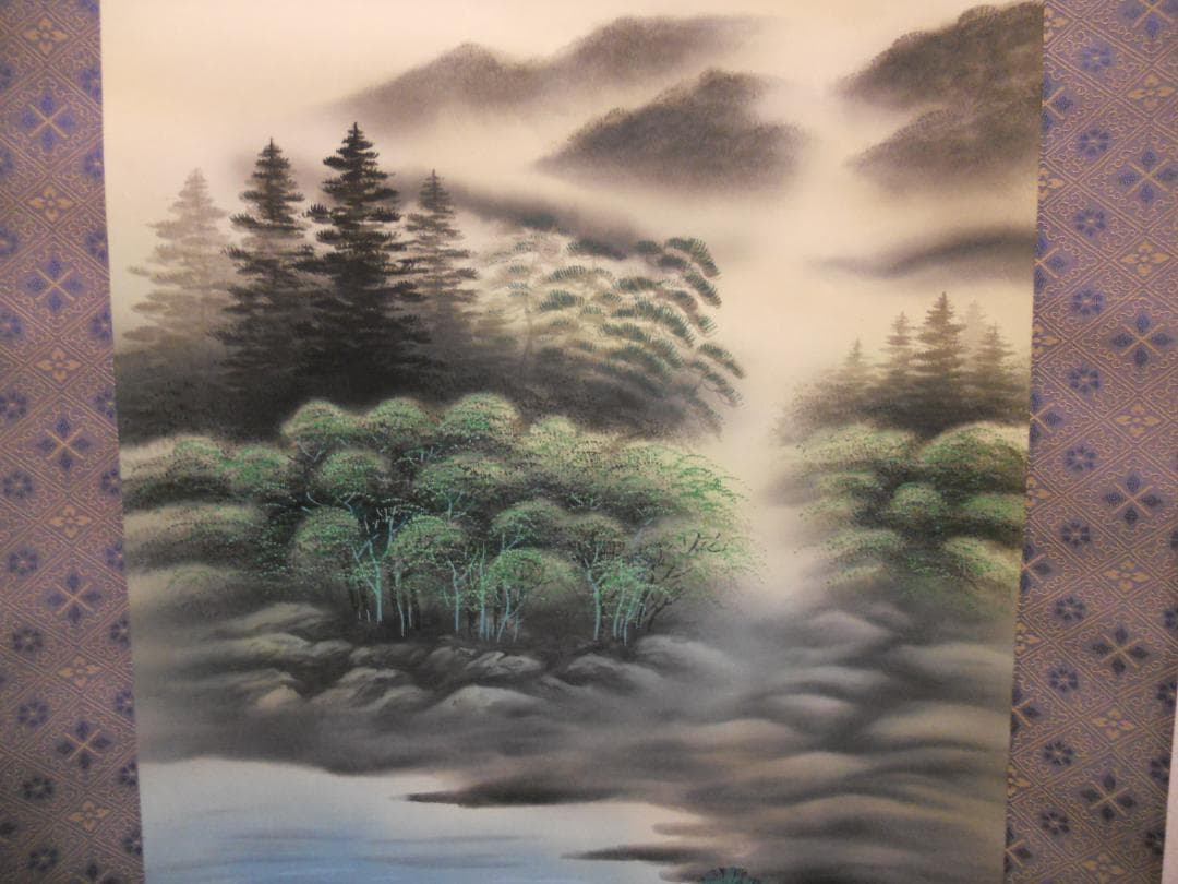 掛け軸 竹内松風 富士山水 絹本 希少 軸装 茶道具 掛軸 新品 未使用 です。