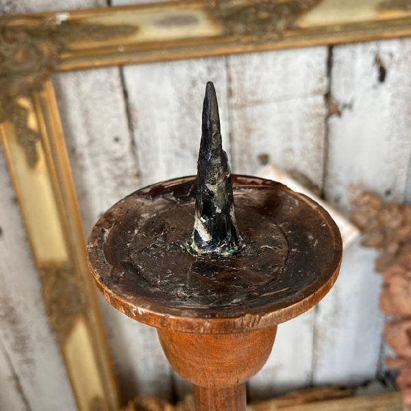 50s ヴィンテージ*古いウッド キャンドルスタンド*木製 無垢材 燭台*蝋燭台