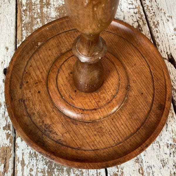 50s ヴィンテージ*古いウッド キャンドルスタンド*木製 無垢材 燭台*蝋燭台