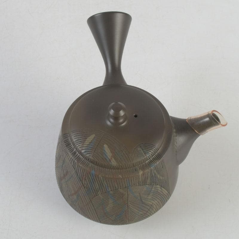 煎茶道具　常滑焼　伊藤昭陽作　急須　茶壷　共布共箱　V　9772