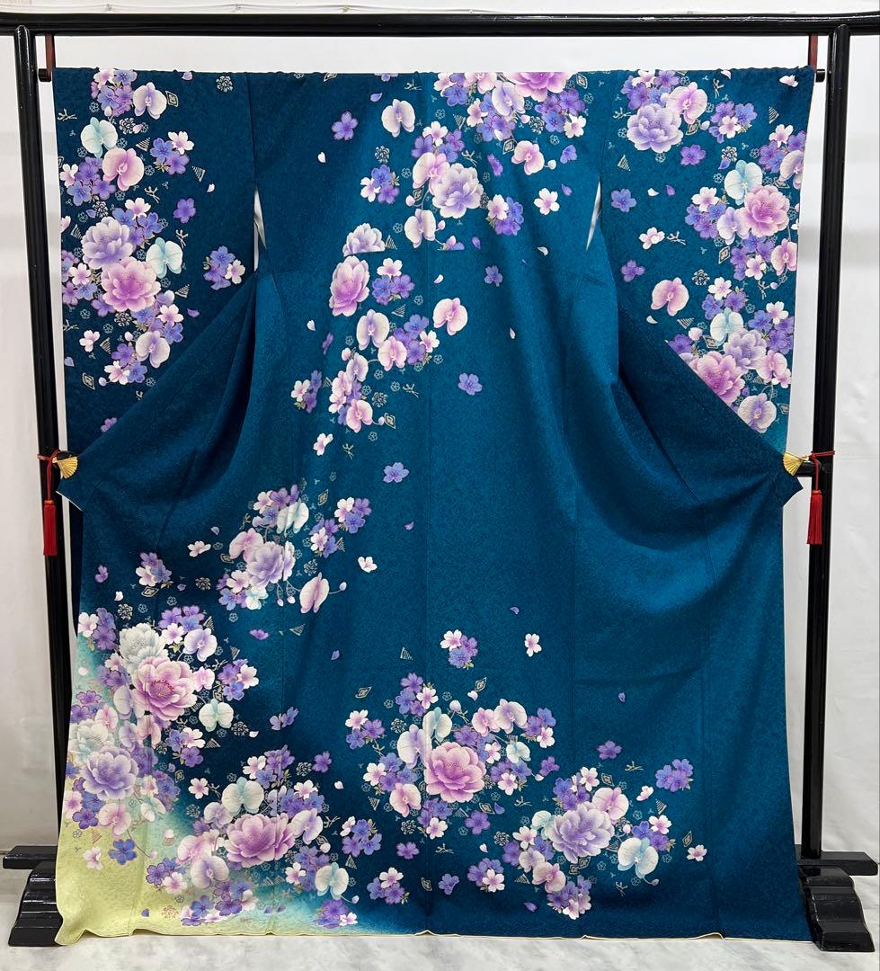 振り袖　フルセット　成人式　長襦袢付　金彩　刺繍　銀通し　ゆったりサイズ　652
