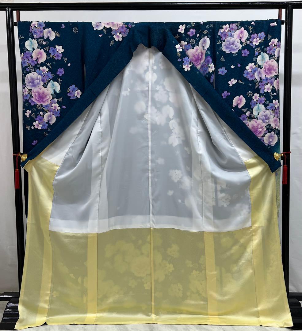 振り袖　フルセット　成人式　長襦袢付　金彩　刺繍　銀通し　ゆったりサイズ　652