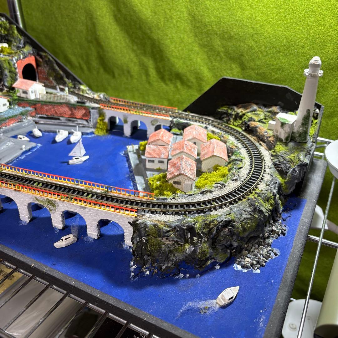 値下げ！　Nゲージ鉄道模型ジオラマ　港の風景