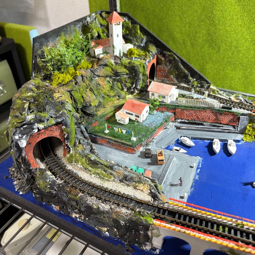 値下げ！　Nゲージ鉄道模型ジオラマ　港の風景