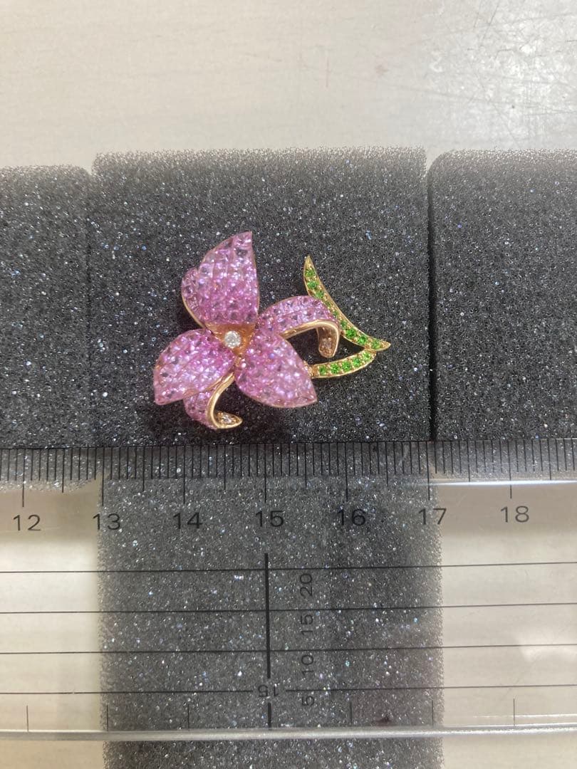 GSTV K18 ピンクサファイア　ミステリーセッティング　ペンダントトップ