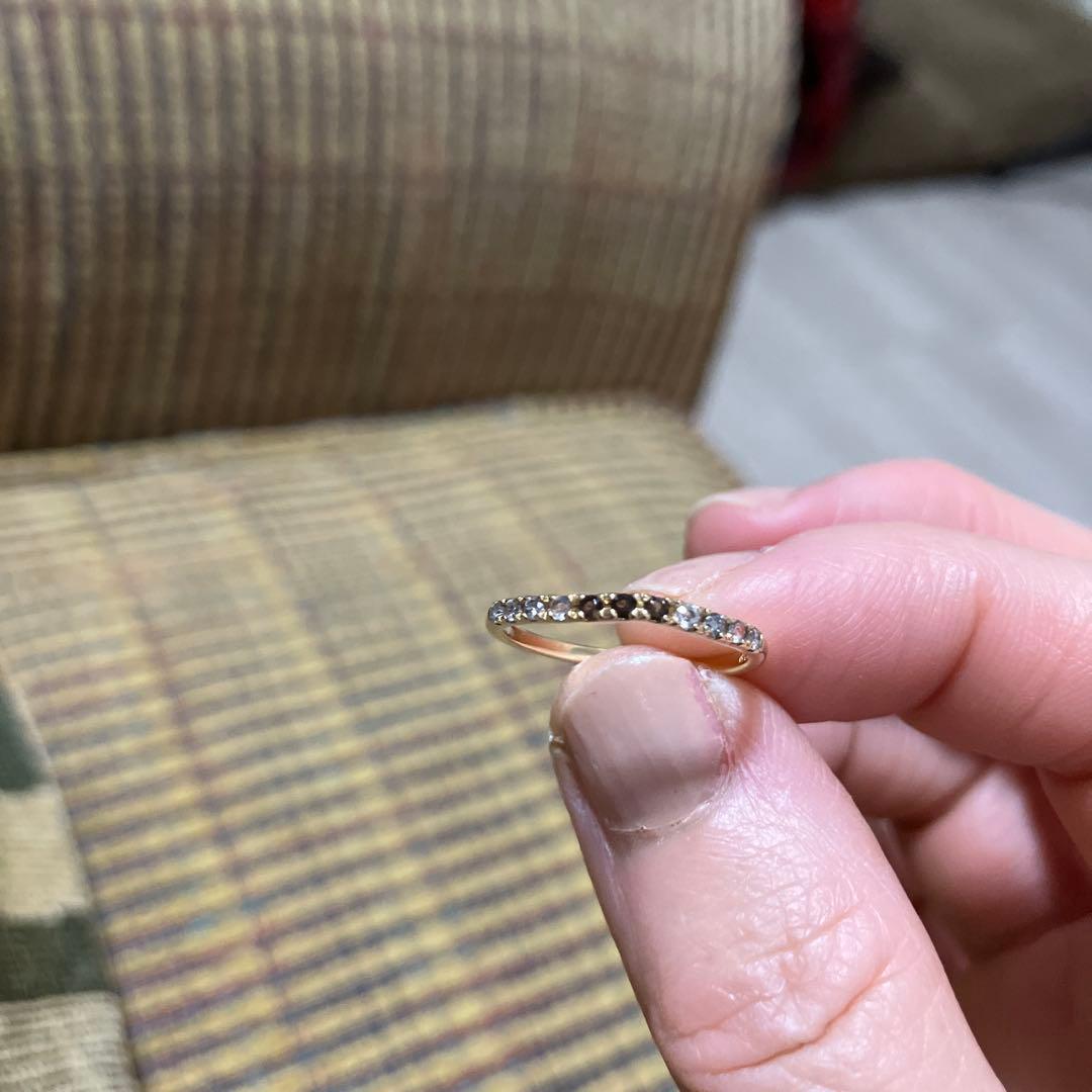 【agete】K10 ダイヤハーフエタニティリング※価格約49500円※11号