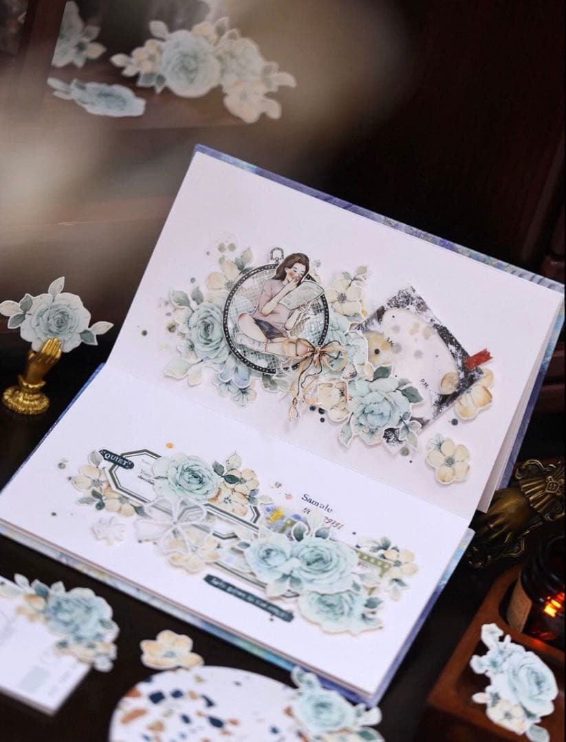 贝壳光 5.5cm×6m 晴空 海外マスキングテープ 海外マステ　花