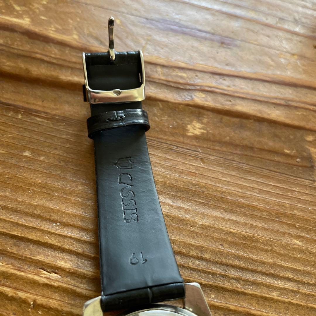 グランドセイコー セルフデータ 手巻きモデル 白文字盤 黒レザーベルト