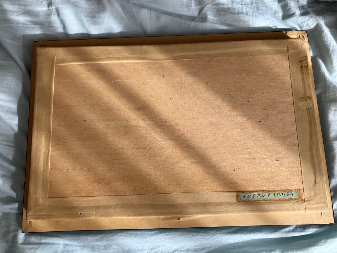 バリ島職人の手彫りの銀の扇子