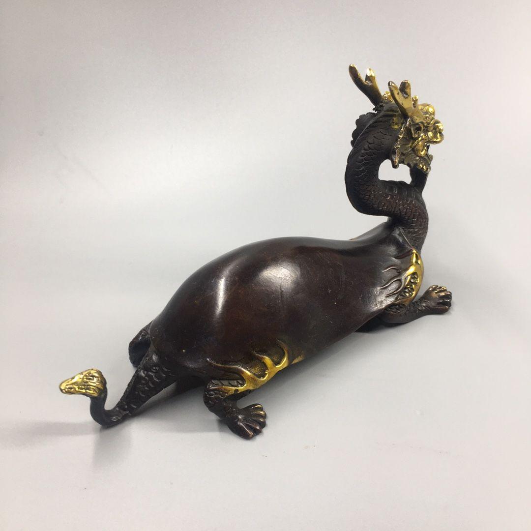 銅製 神獣竜亀 鎮宅 辟邪 開運 風水 招財 置物 工芸品