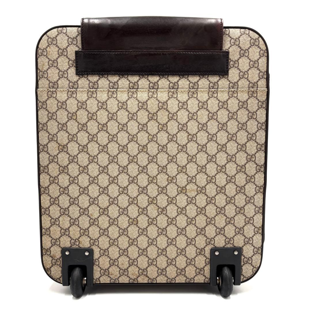 【美品】グッチ キャリーケース GGスプリーム ロゴ ビジネス メンズ ベージュ