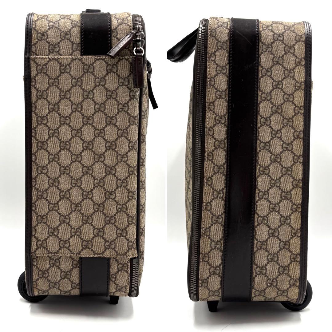 【美品】グッチ キャリーケース GGスプリーム ロゴ ビジネス メンズ ベージュ