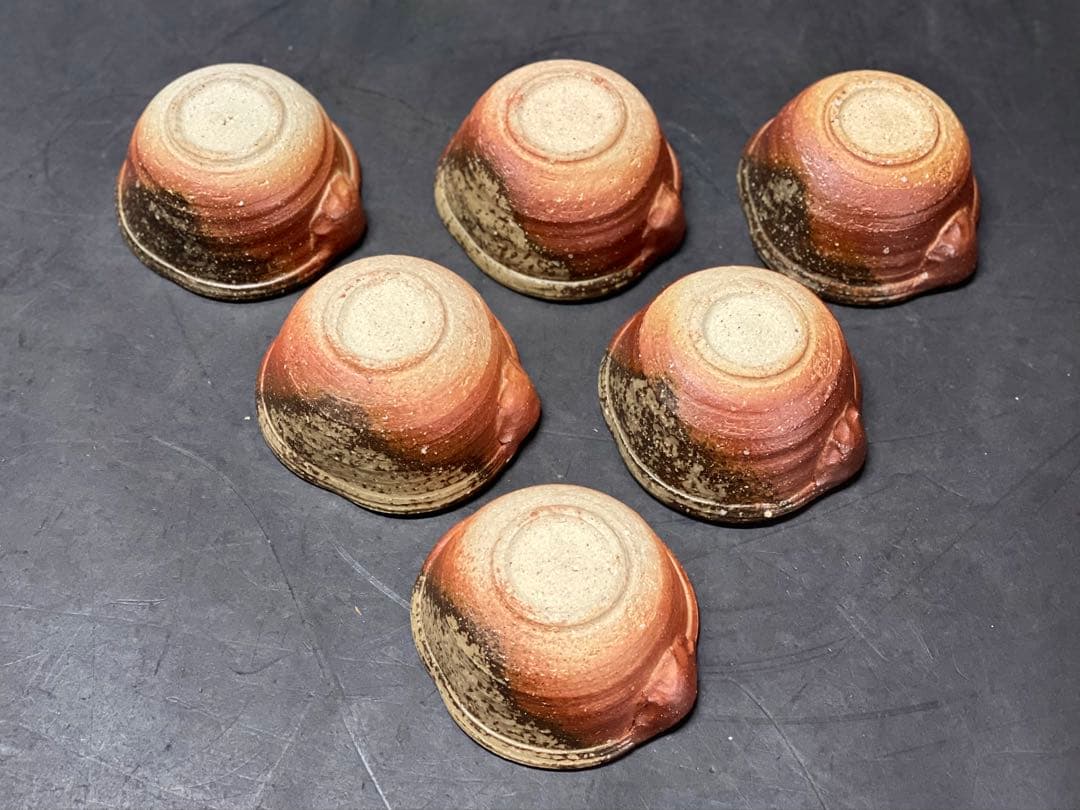 割引❗️「母」 信楽 片口 向付 6客 「三代目 高橋楽斎」 （1205C）