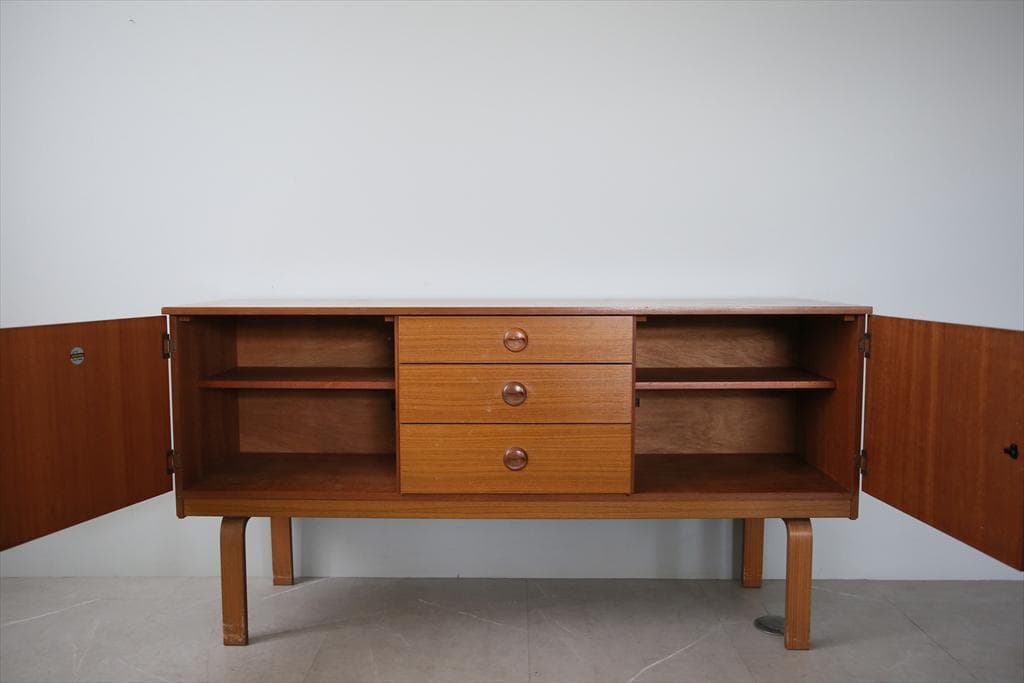 英国アンティークSCHREiBER製サイドボード/木製机テレビ台(91-90)