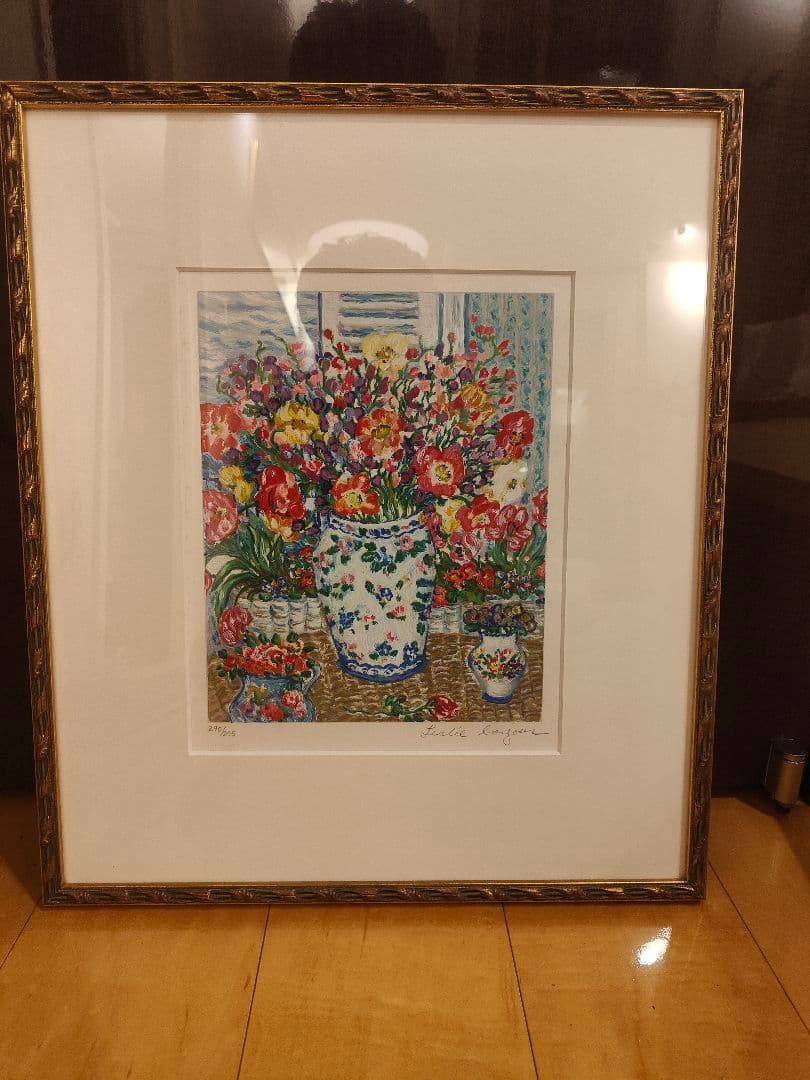 レスリーセイヤー サイン入り 四季 アンティークベイス シルクスクリーン　絵画