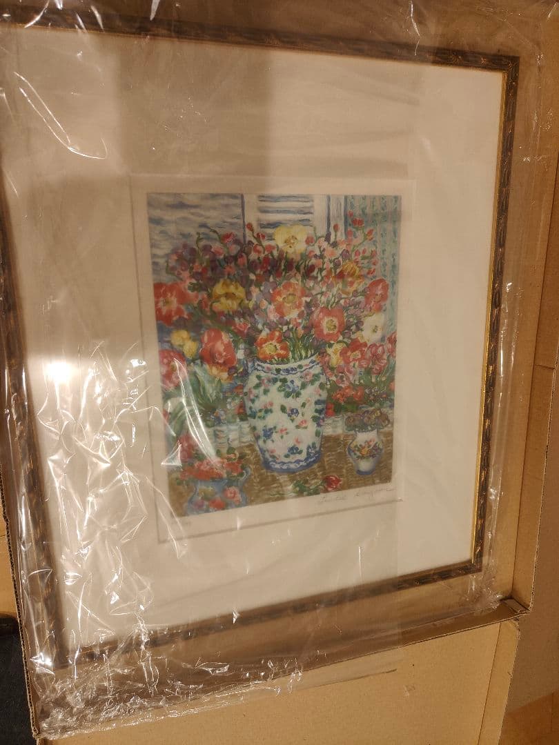 レスリーセイヤー サイン入り 四季 アンティークベイス シルクスクリーン　絵画