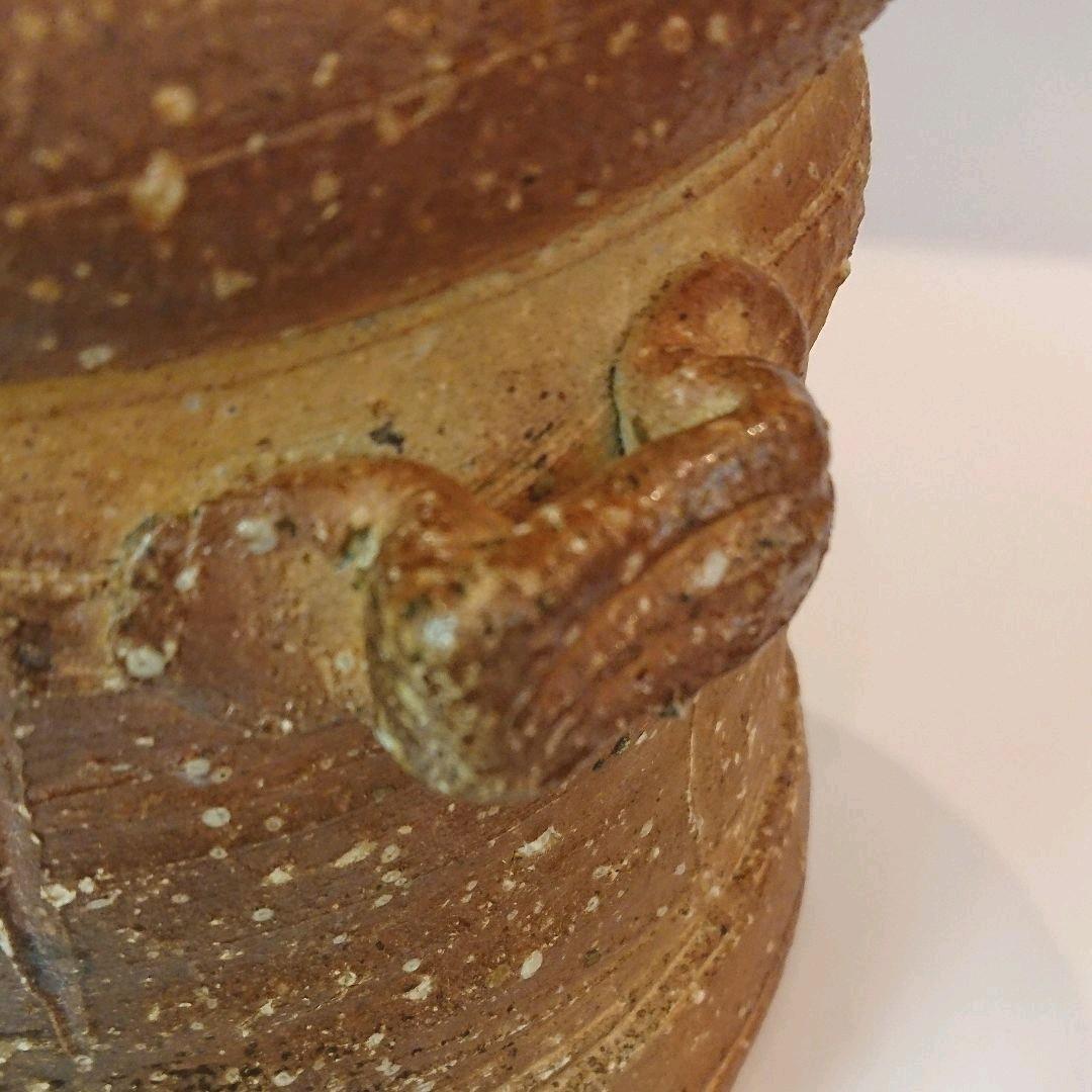 【茶道具】信楽 耳付水指 高橋楽斎