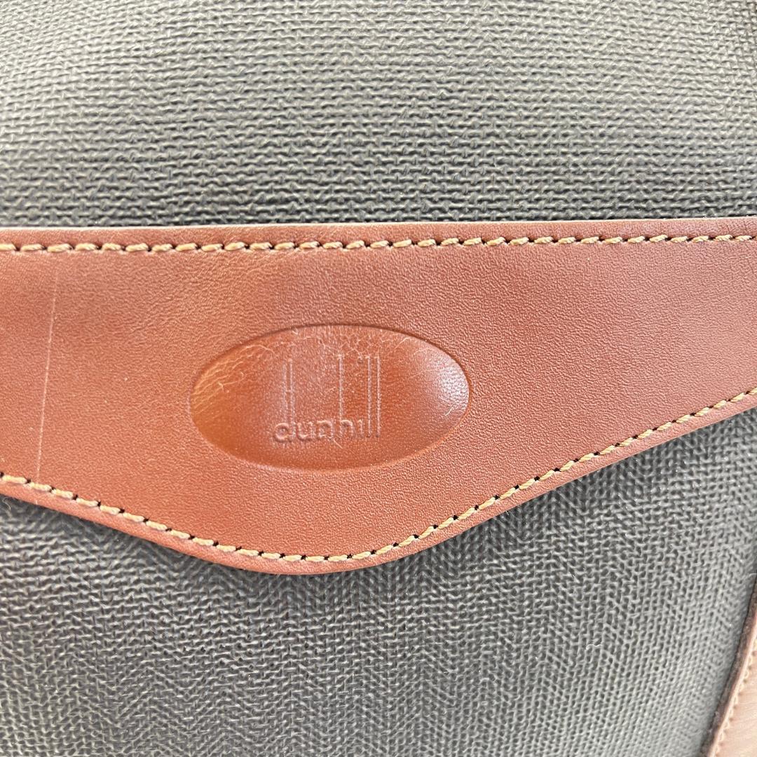 ダンヒル ボストンバッグ キャンバス レザー 大容量