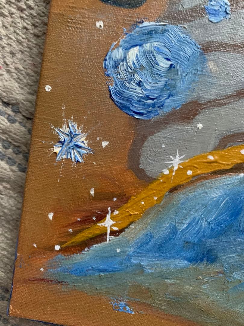 油絵 “Fish Catcher”