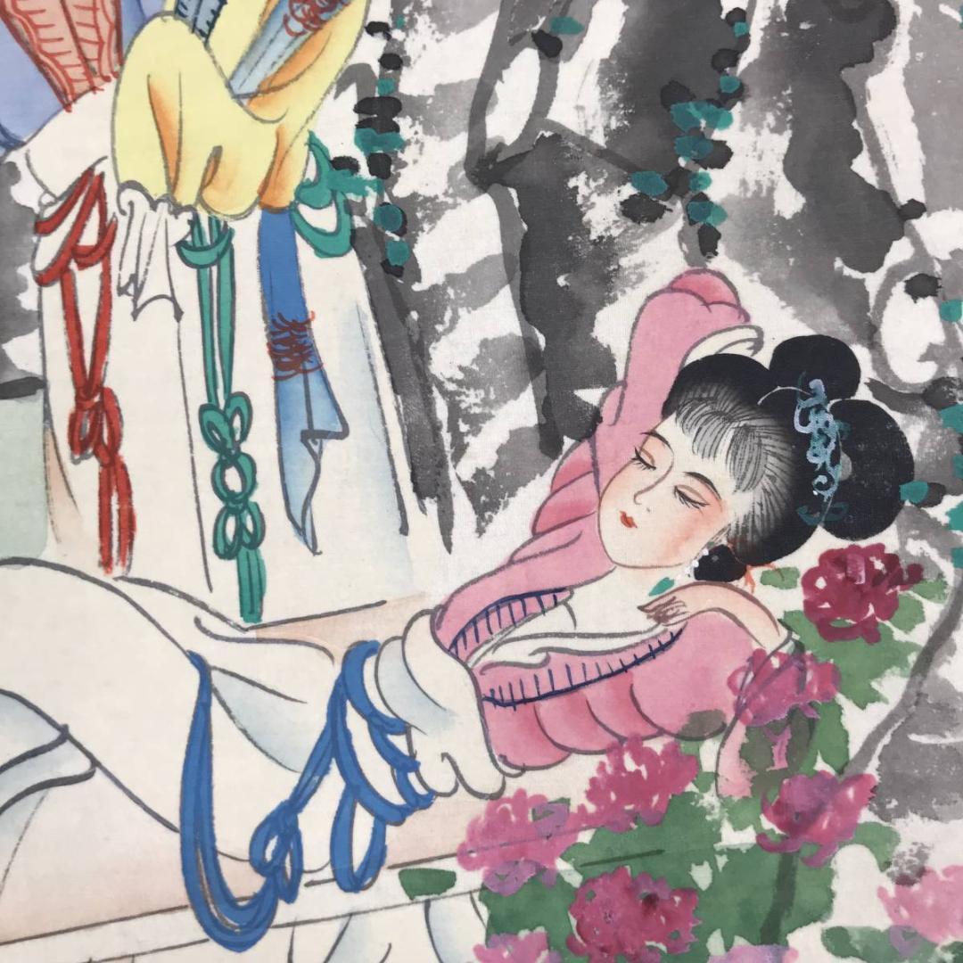 【複製】琴川/十二美人図/工芸品/掛軸☆宝船☆AB-567