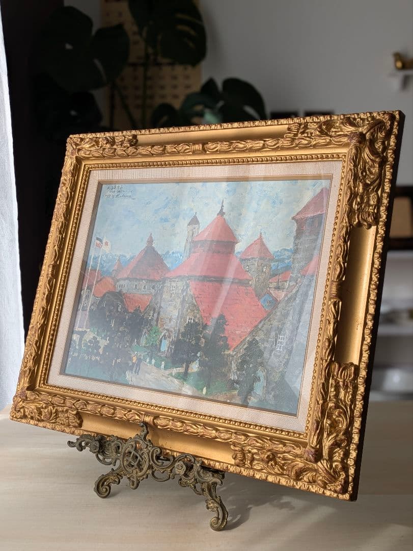 絵画　木製額縁　ゴールド　装飾額縁　油彩　アンティーク　レトロ　フレーム　額