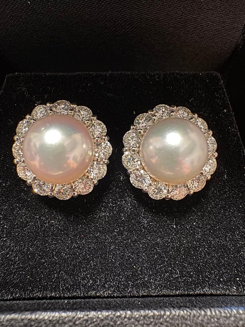 櫻井彩子さん　9mmアコヤ　キャサリン妃巻きPtピアス