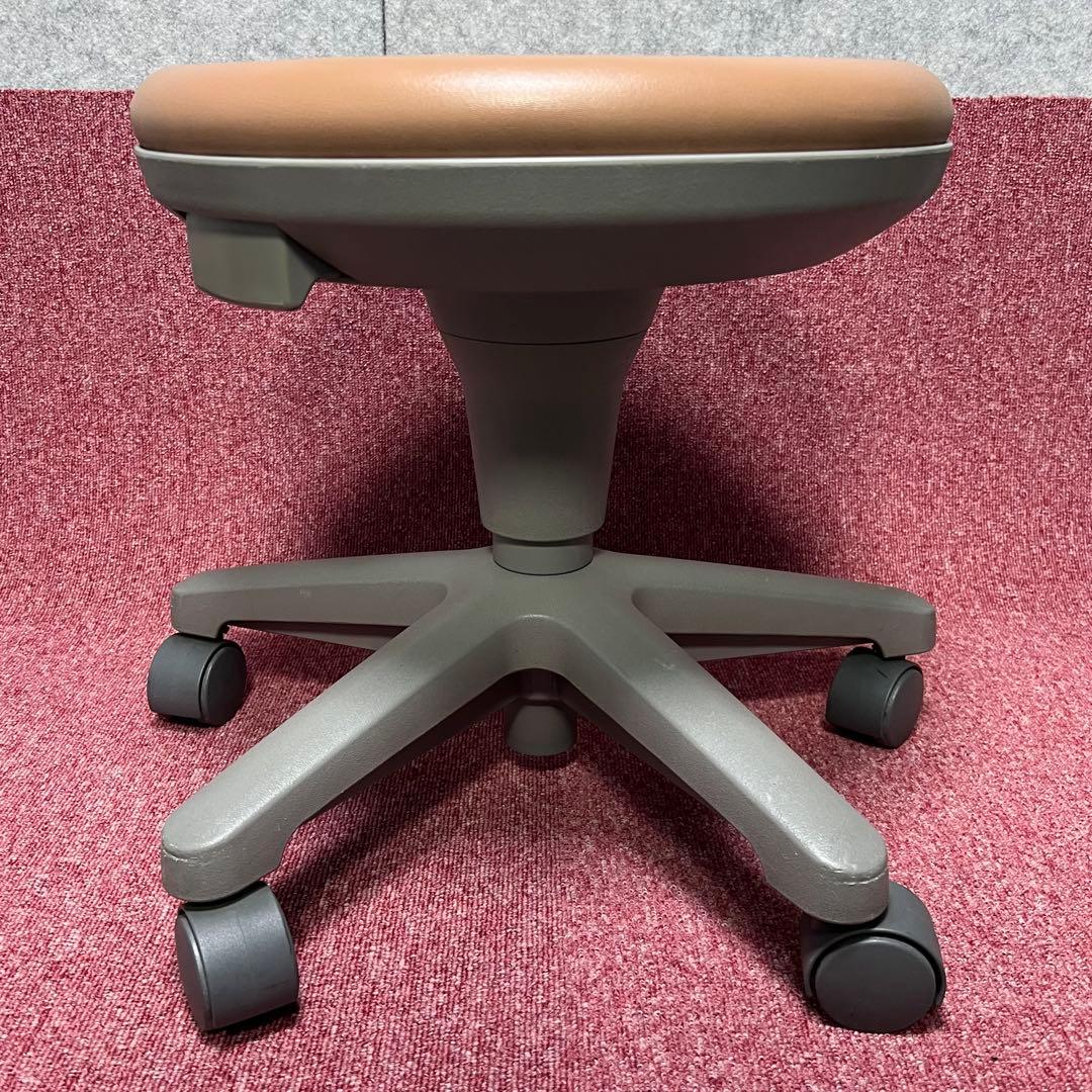 ［C3540］イトーキ　丸椅子　診察イス　サポートスツール　座面回転　グレー／橙