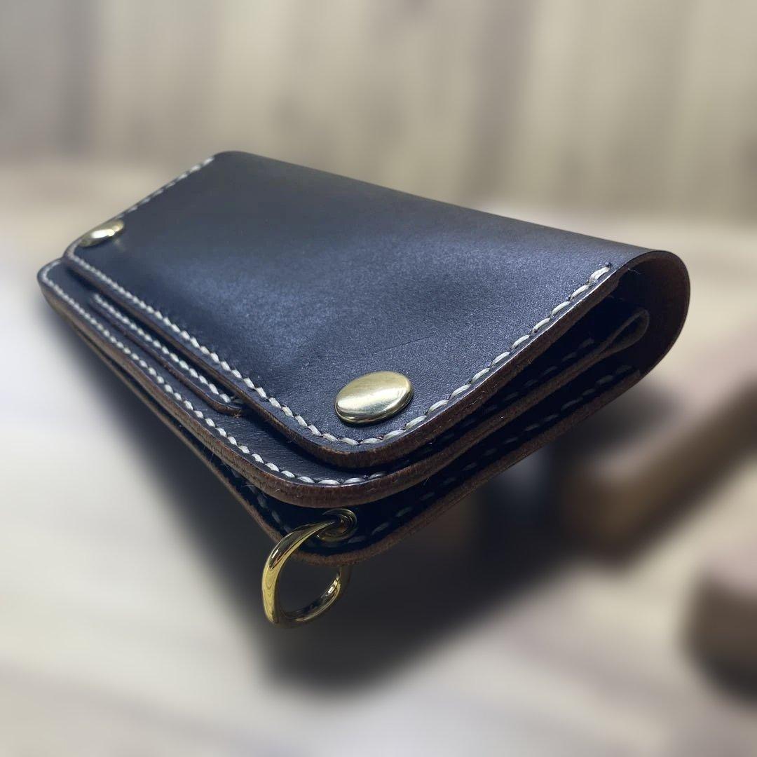 【ながや様】専用本日夕まで トラッカーウォレット　セミロング丘染め（茶芯）