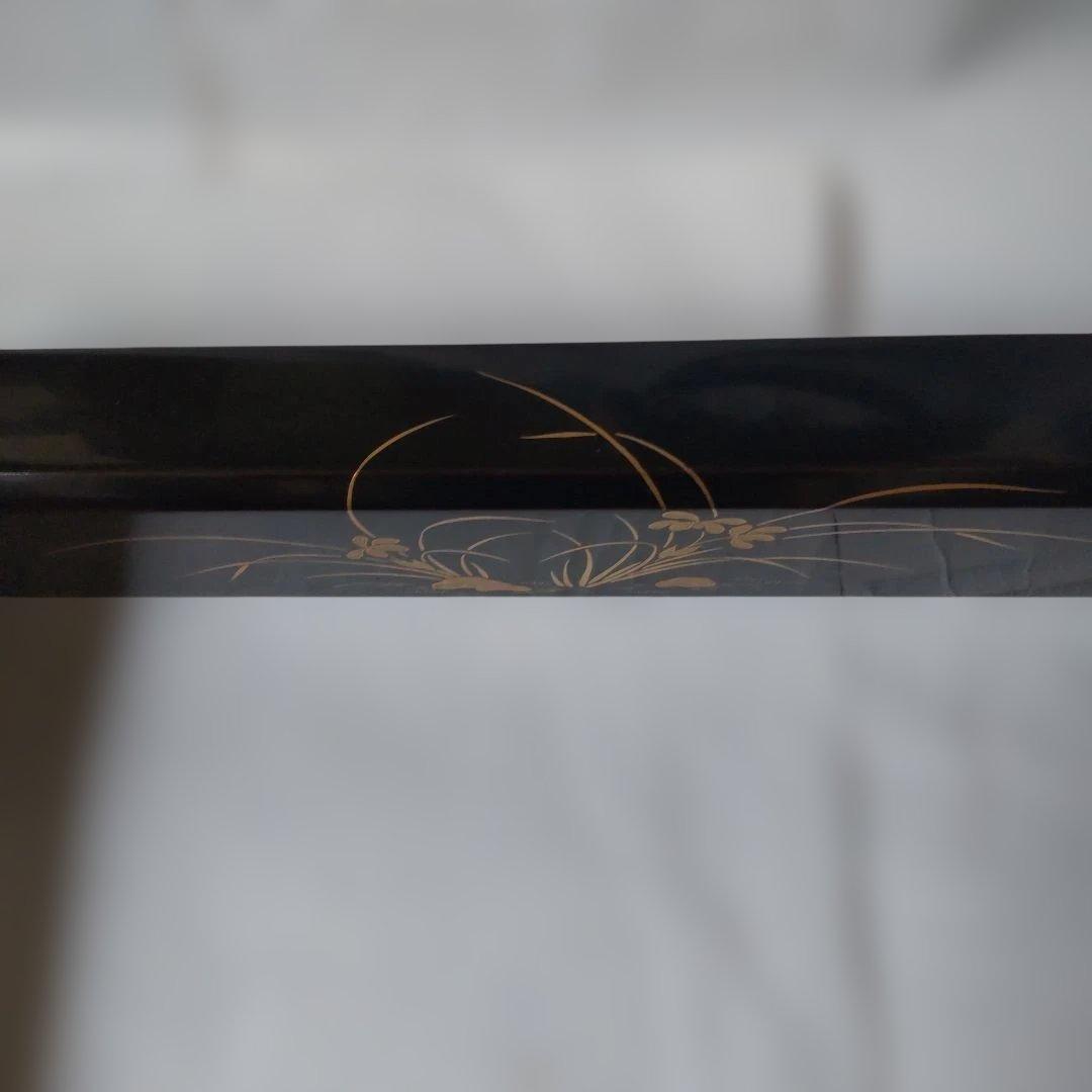 炉縁 塗師 林哲山 作『 四季草花蒔絵 』 四君子 金蒔絵 共箱 茶道具 美品