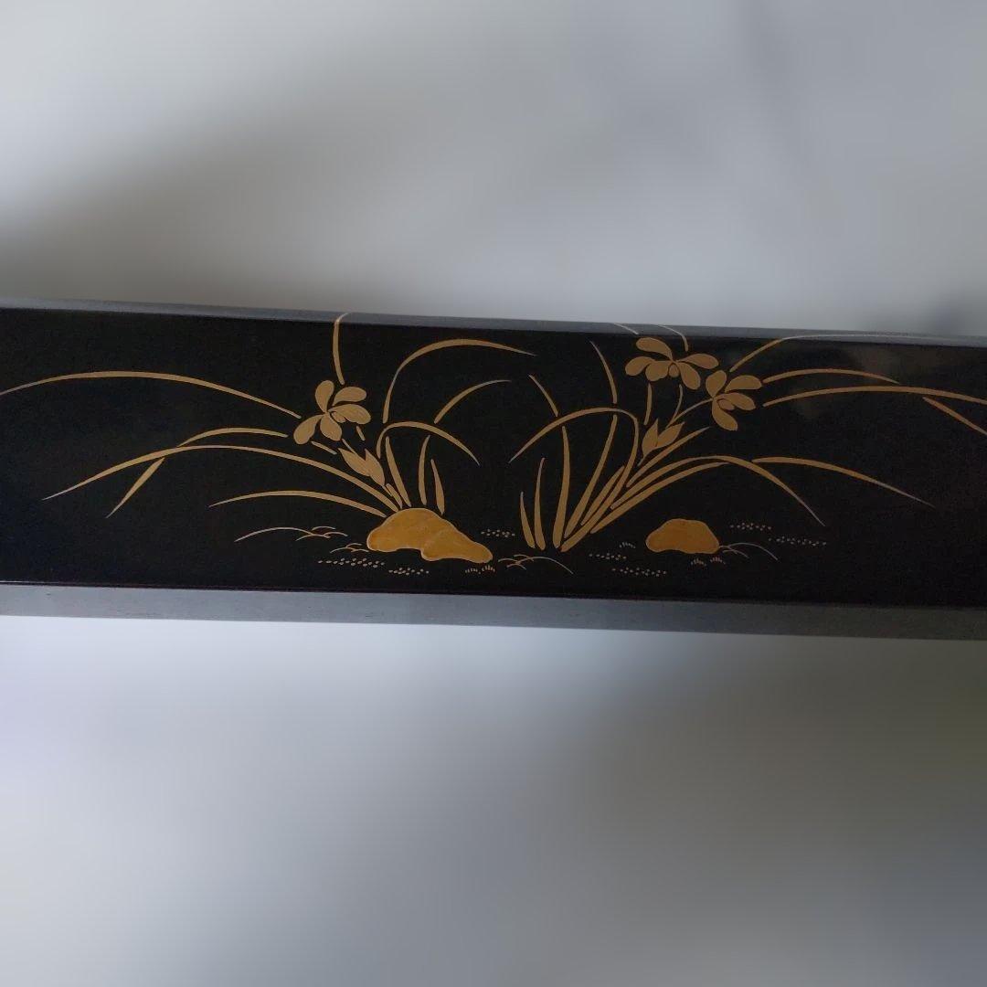 炉縁 塗師 林哲山 作『 四季草花蒔絵 』 四君子 金蒔絵 共箱 茶道具 美品