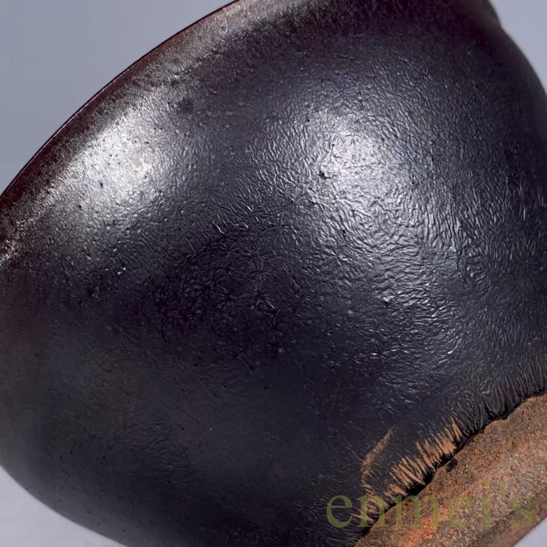 中国古美術・宋建窯風・烏金釉珍珠斑油滴天目茶碗・抹茶碗・茶道具・酒器・陶芸・古玩