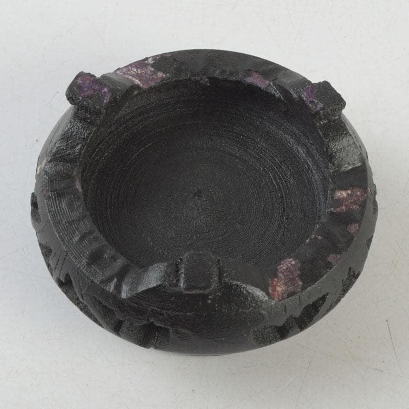 中国　剔紅　堆朱　内七宝　花文　花瓶　唐木台付　V　9255