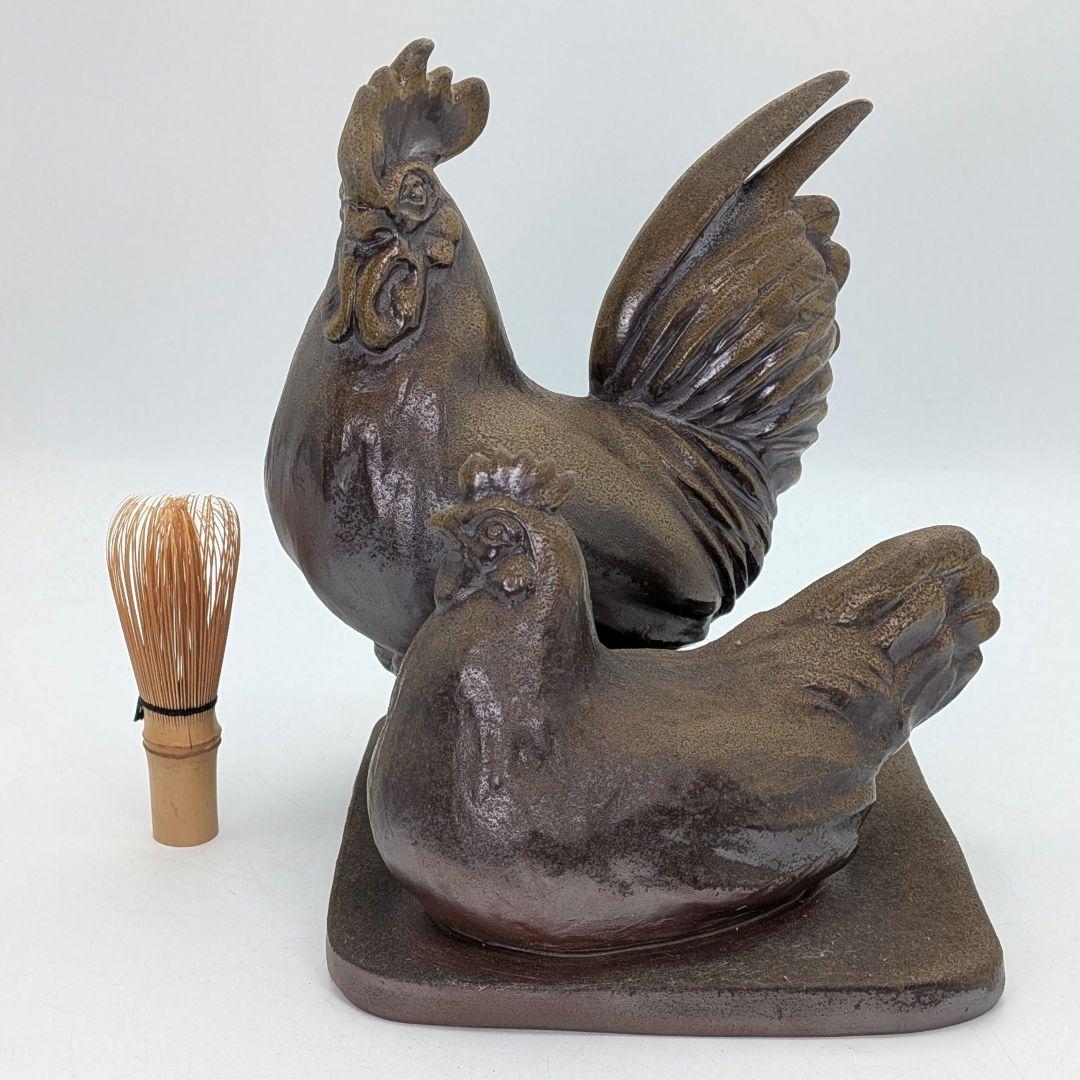 武用君彦 備前焼 干支置物「癸酉」 共箱共布栞 酉年 鶏 ニワトリ 鳥 縁起物