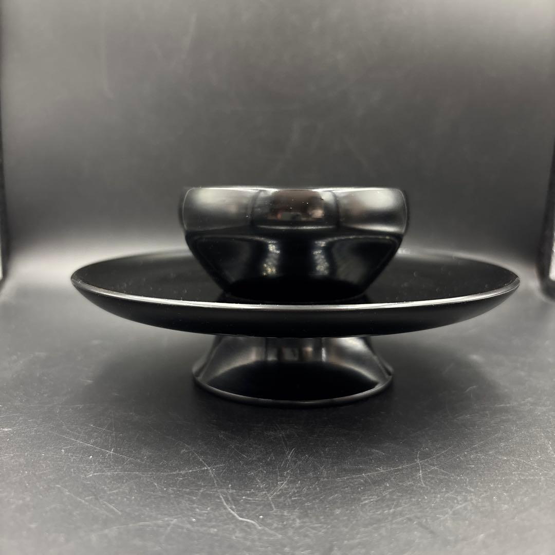 天目茶碗&黒漆天目台のセット　茶道具