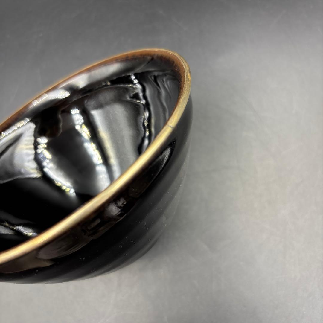 天目茶碗&黒漆天目台のセット　茶道具