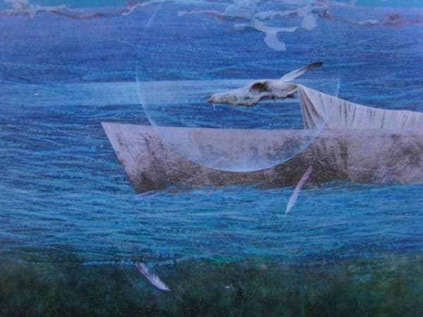 堀晃、海の話―行く方、希少画集画、新品高級額、額装付、状態良好