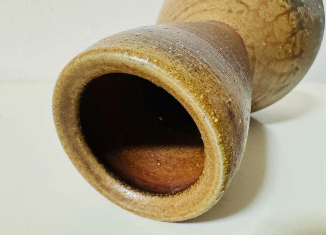 備前焼 人間国宝 伊勢崎淳 花生 花入 共箱