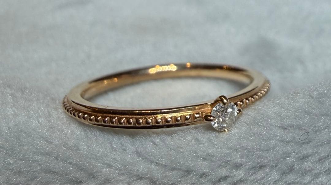 agete K10ダイヤモンドピンキーリング 3号