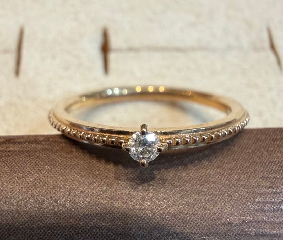 agete K10ダイヤモンドピンキーリング 3号