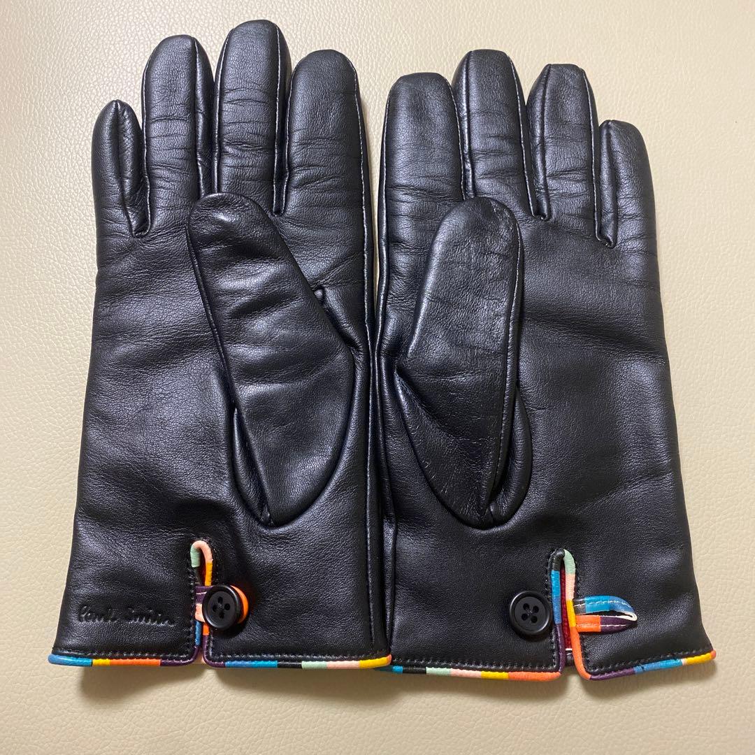未使用品　ポールスミス 手袋 羊革 ライニング カシミヤ　黒
