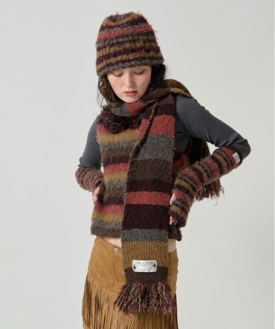 TINA:JOJUN 2024Limited Edition ニット帽　ブラウン