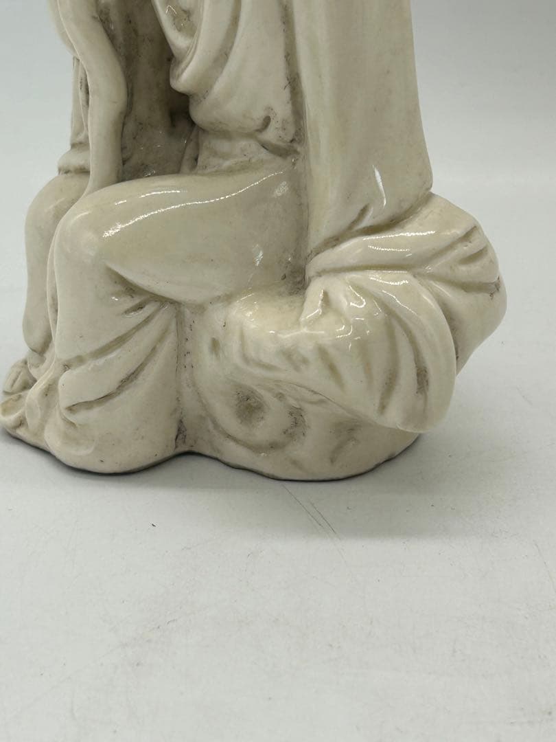 中国　徳化窯白磁達磨　清時代　木箱入　送料込み0730