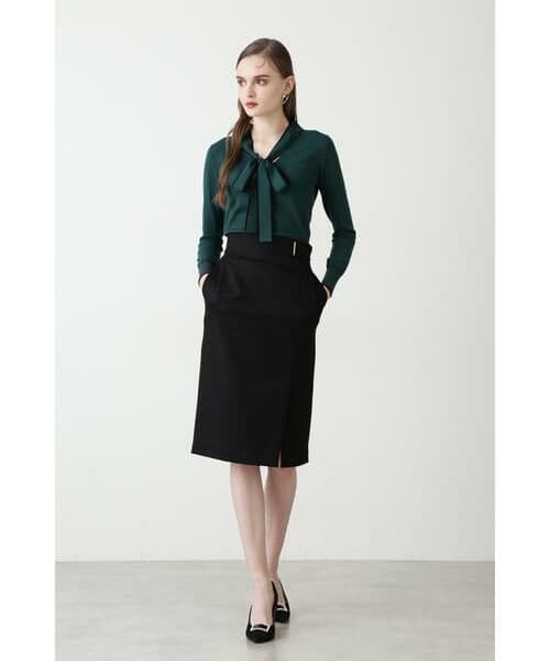 ピンキーアンドダイアン　ウールフラノウエストメタルスカート