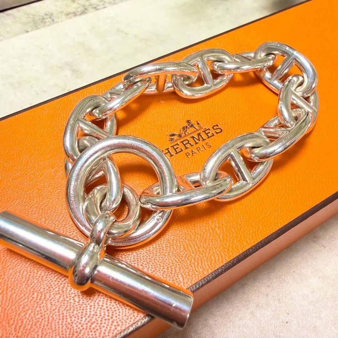 HERMES シェーヌダンクル 925 TGM 11コマ ブレスレット 箱付き