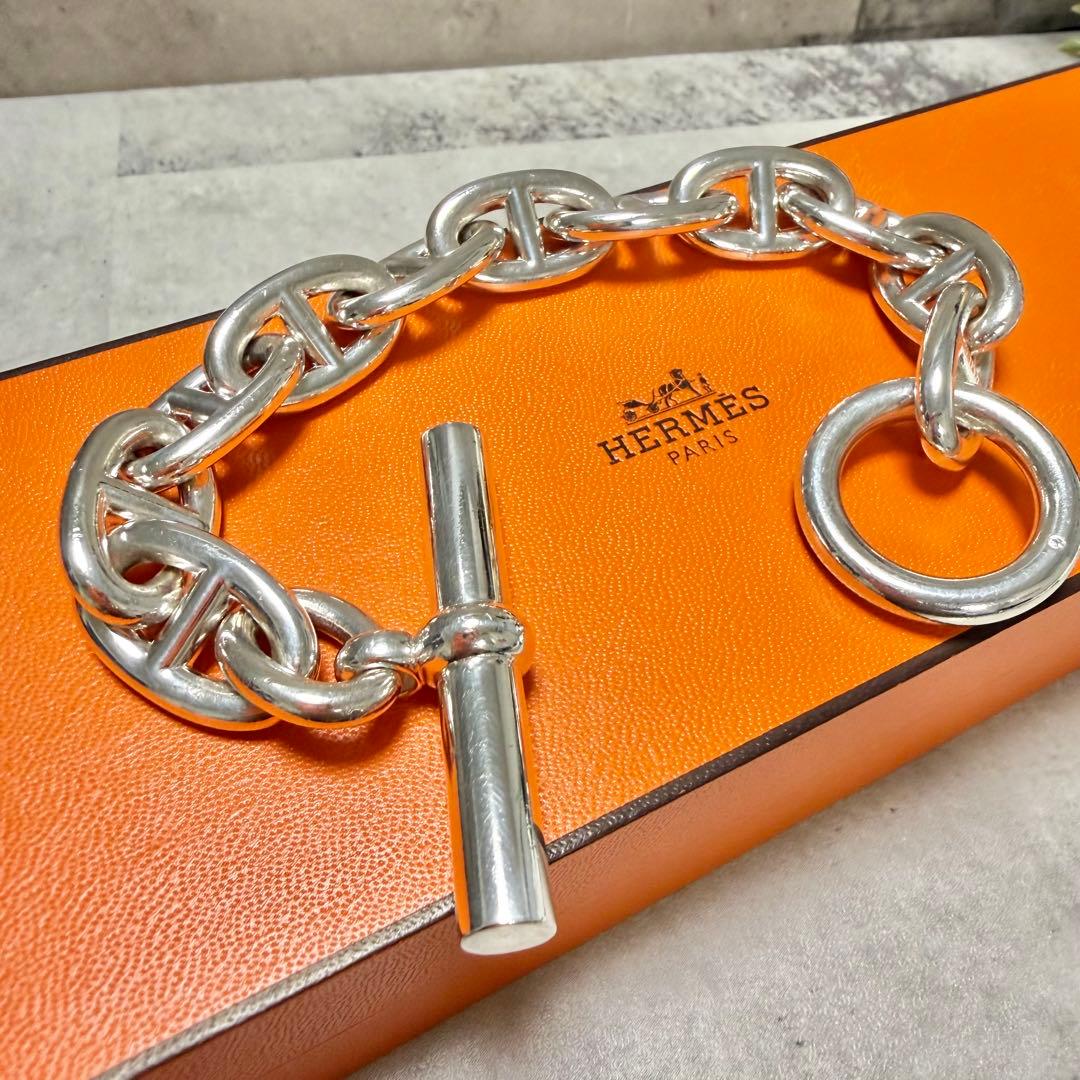 HERMES シェーヌダンクル 925 TGM 11コマ ブレスレット 箱付き